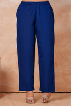 Royal Blue Printed Kurta Pant Set with Dupatta