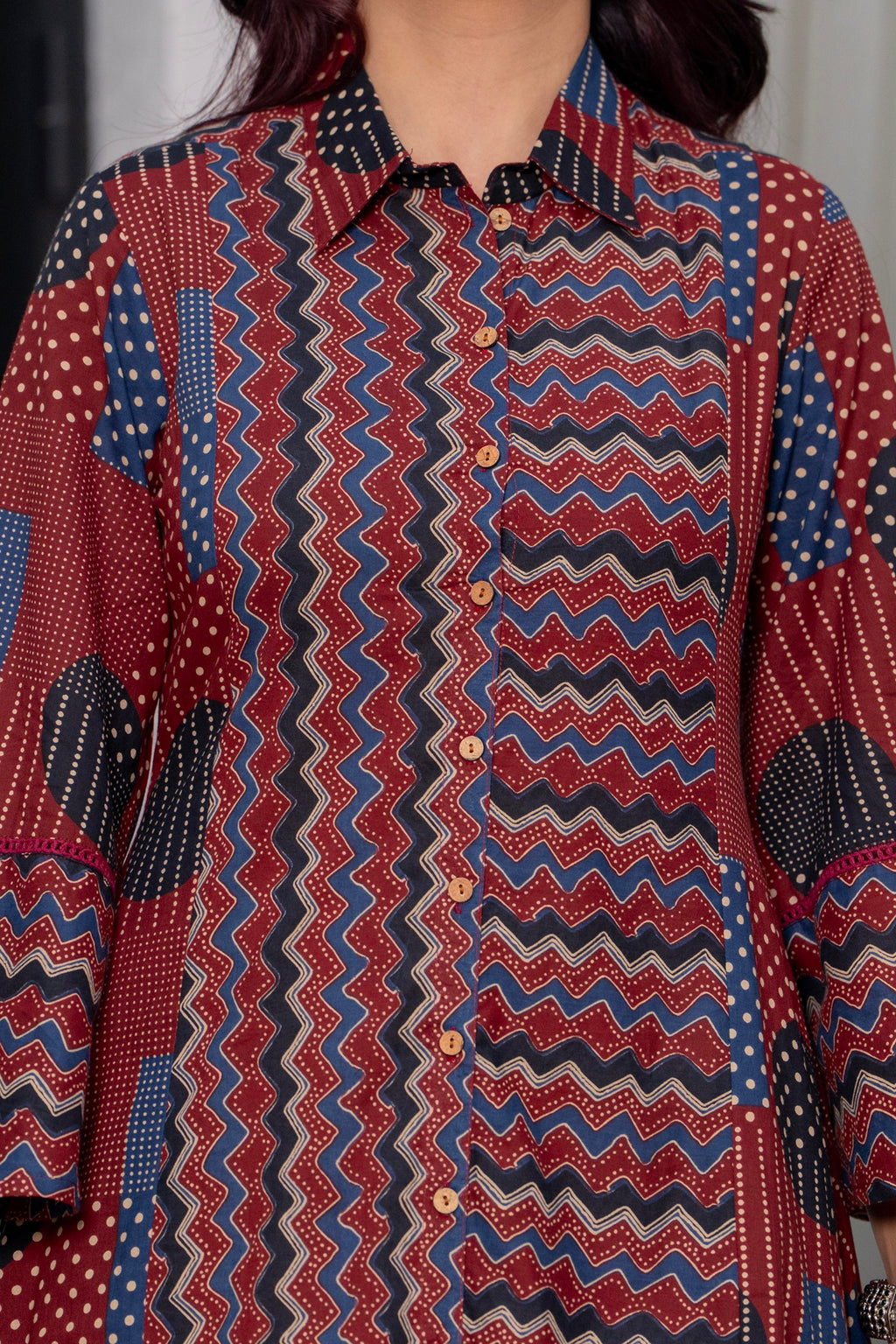 Geometric Print Longline Dress