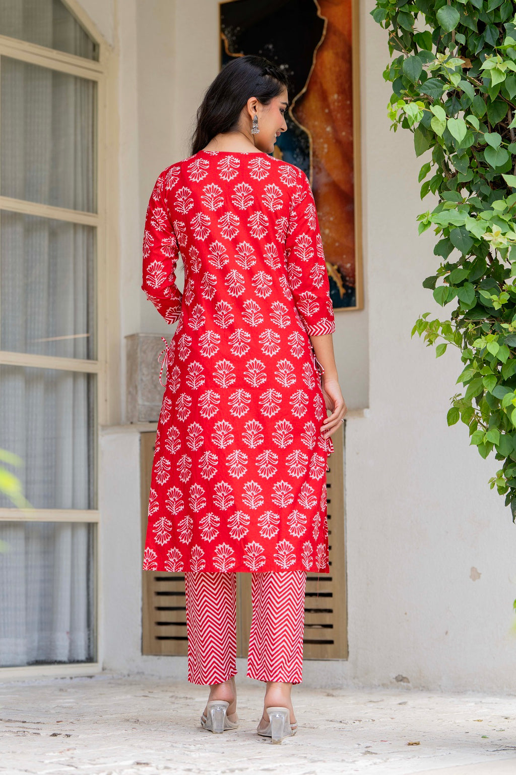 Women Ethnic Motifs Printed Regular Pure Cotton Kurta with Trousers & With Dupatta