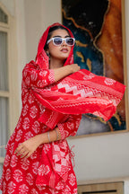 Women Ethnic Motifs Printed Regular Pure Cotton Kurta with Trousers & With Dupatta