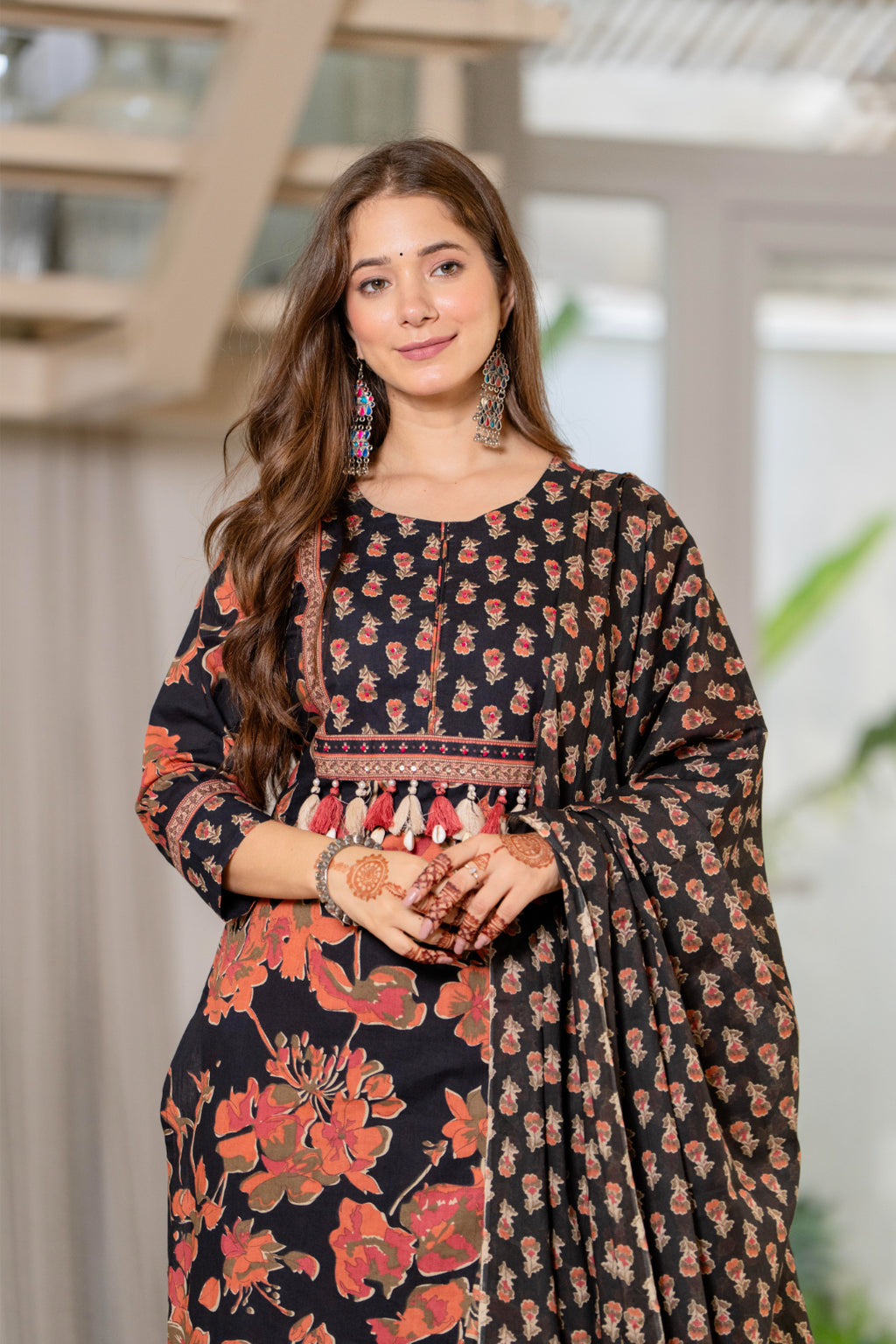 Women Pure Cotton Printed Kurta Sets With Dupatta