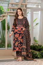 Women Pure Cotton Printed Kurta Sets With Dupatta