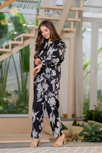 Women Black Printed Pure Cotton Co-ord Set