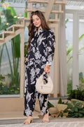 Women’s Black Printed Pure Cotton Tunic & Trouser Co-Ord Set