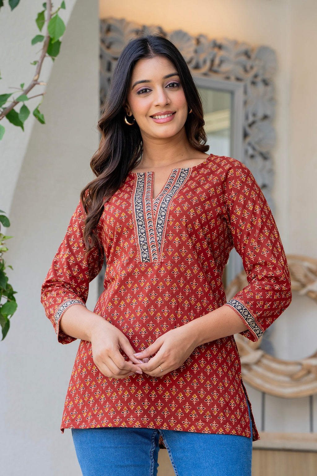 Print Ethnic Cotton Top