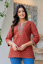 Print Ethnic Cotton Top