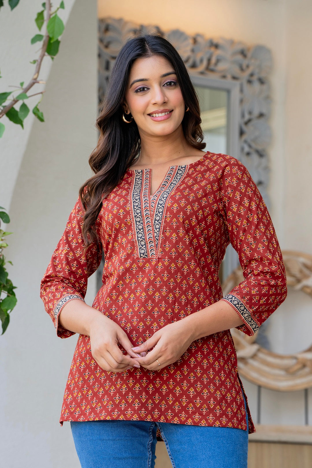 Print Ethnic Cotton Top