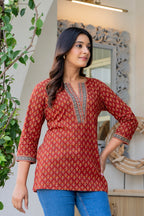 Print Ethnic Cotton Top