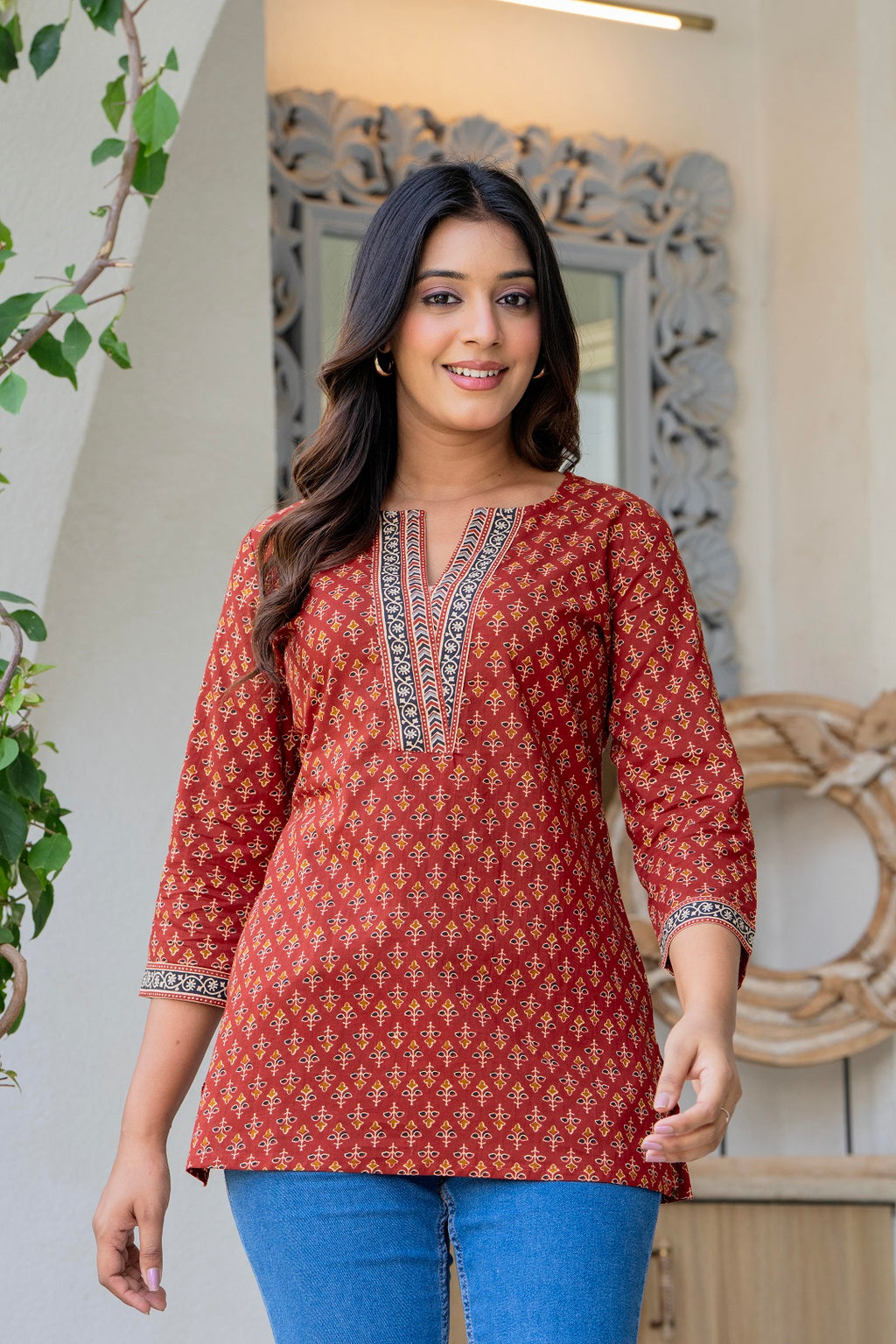 Print Ethnic Cotton Top