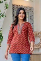 Print Ethnic Cotton Top