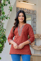Print Ethnic Cotton Top