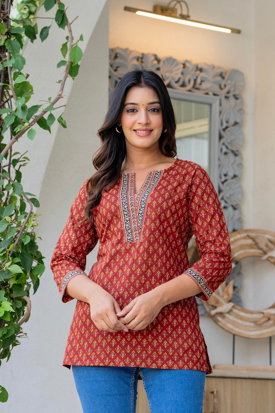 Print Ethnic Cotton Top