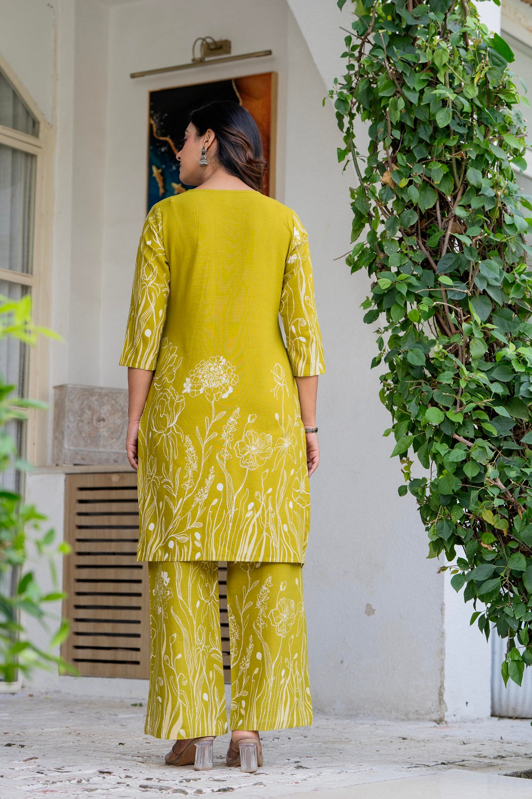 Green Floral Printed Cotton Co-Ord Set