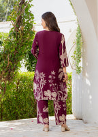 Women Ethnic Motifs Printed Regular Thread Work Pure Cotton Kurta with Trousers