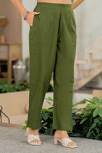 Women Striped Printed Pure Cotton Kurta with Trousers & With Dupatta