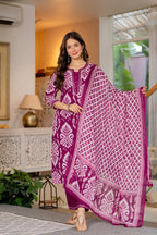 Premium Pink Traditional Cotton Suit Set