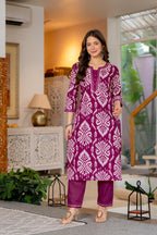 Premium Pink Traditional Cotton Suit Set