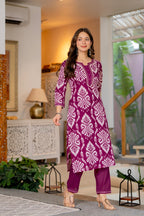 Premium Pink Traditional Cotton Suit Set