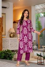 Premium Pink Traditional Cotton Suit Set