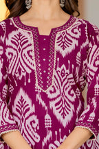 Premium Pink Traditional Cotton Suit Set