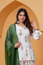 Printed Short Kurti Salwar Dupatta Set